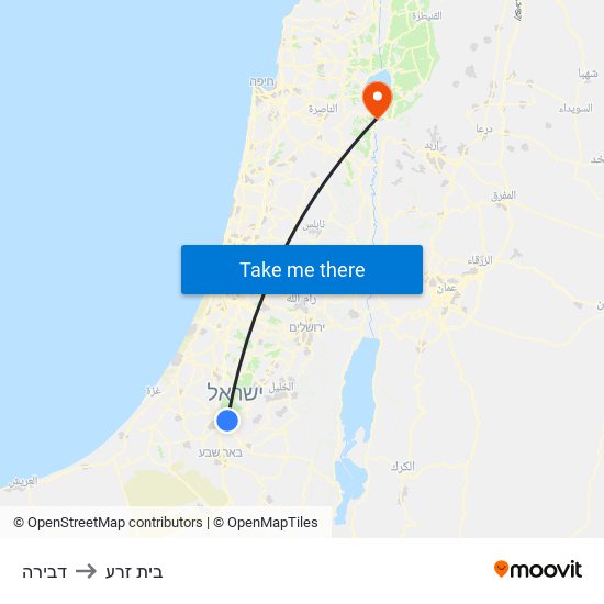 דבירה to בית זרע map