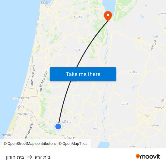 בית חורון to בית זרע map