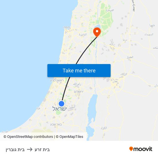 בית גוברין to בית זרע map