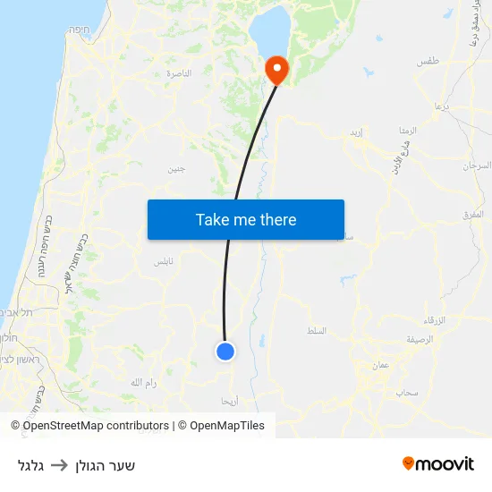 גלגל to שער הגולן map