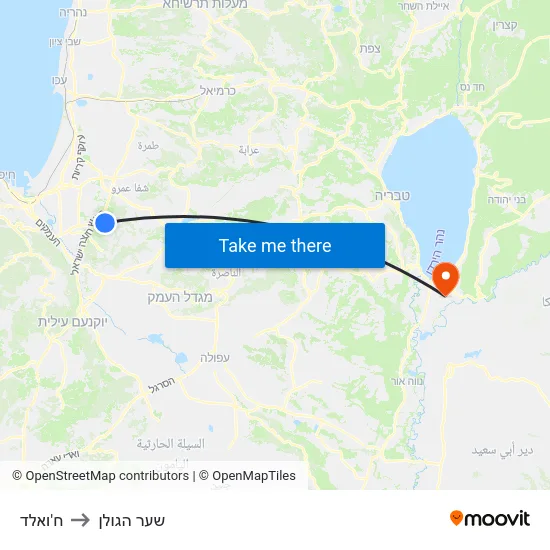 ח'ואלד to שער הגולן map