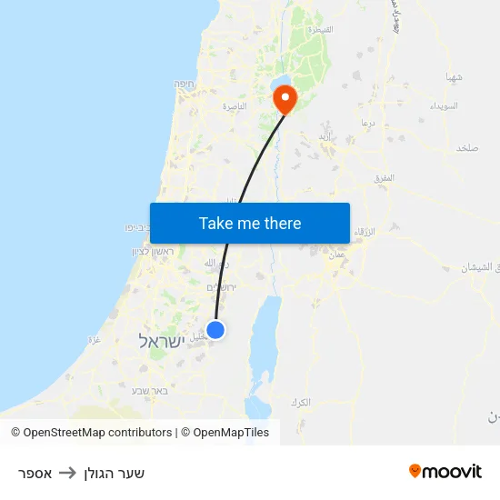 אספר to שער הגולן map