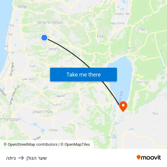גיתה to שער הגולן map