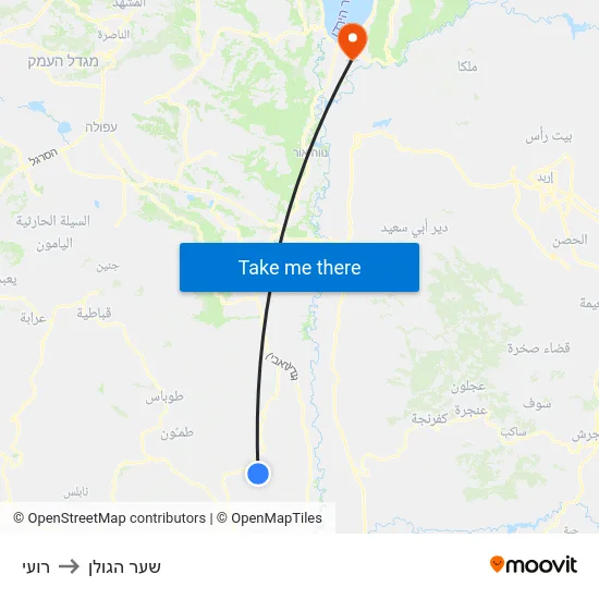 רועי to שער הגולן map