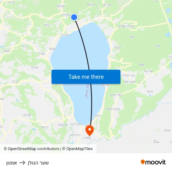 אמנון to שער הגולן map