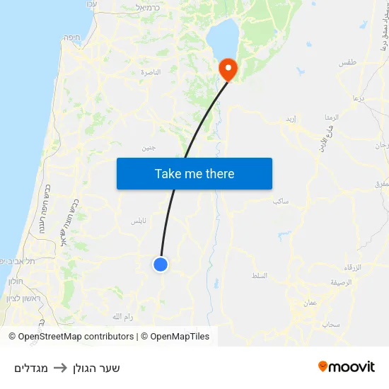 מגדלים to שער הגולן map