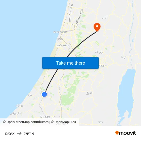 איבים to אריאל map