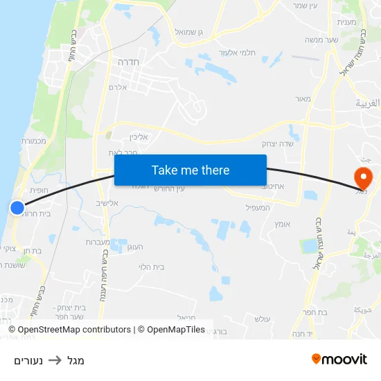 נעורים to מגל map