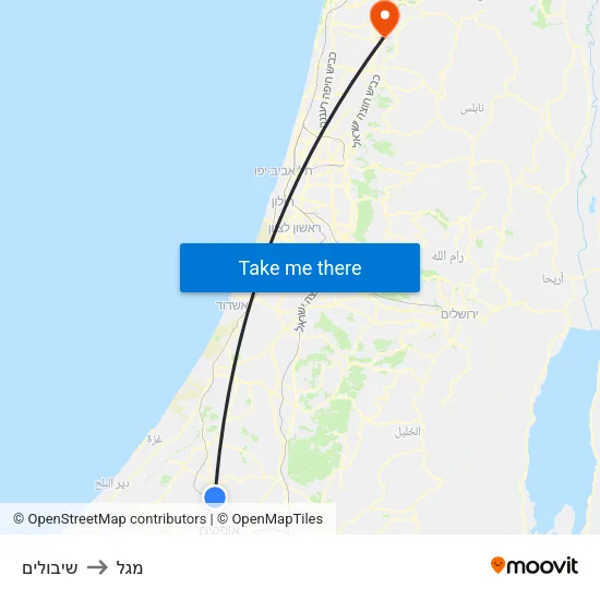 שיבולים to מגל map