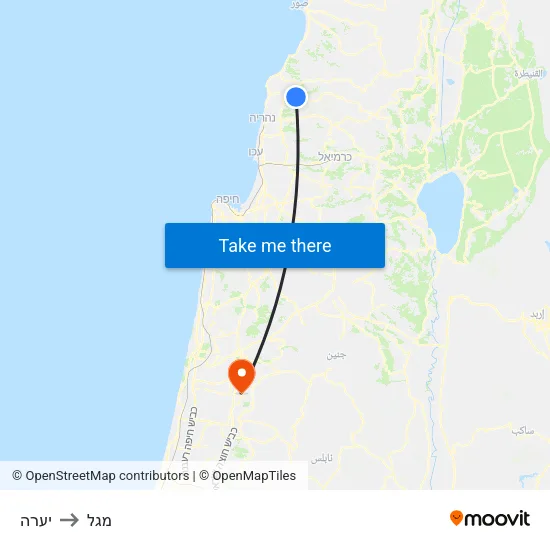 יערה to מגל map