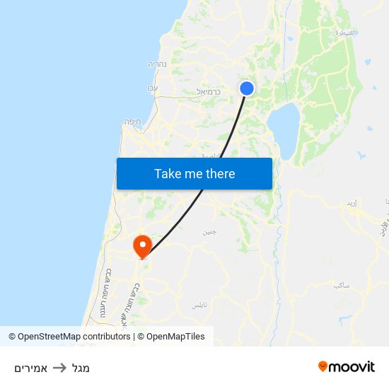 אמירים to מגל map