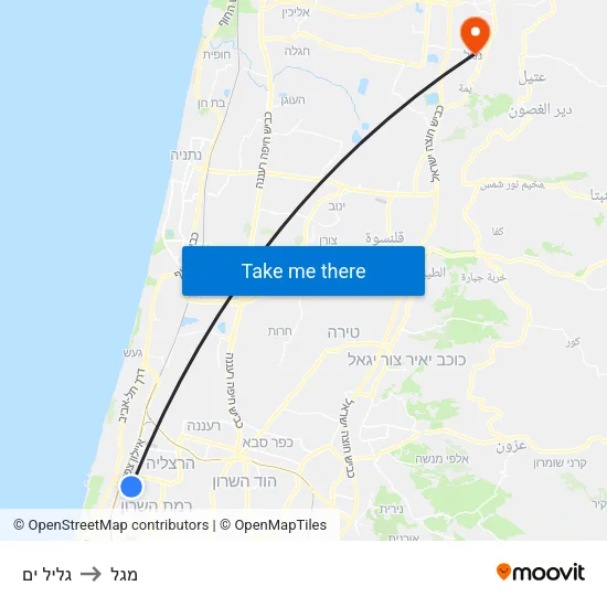 גליל ים to מגל map