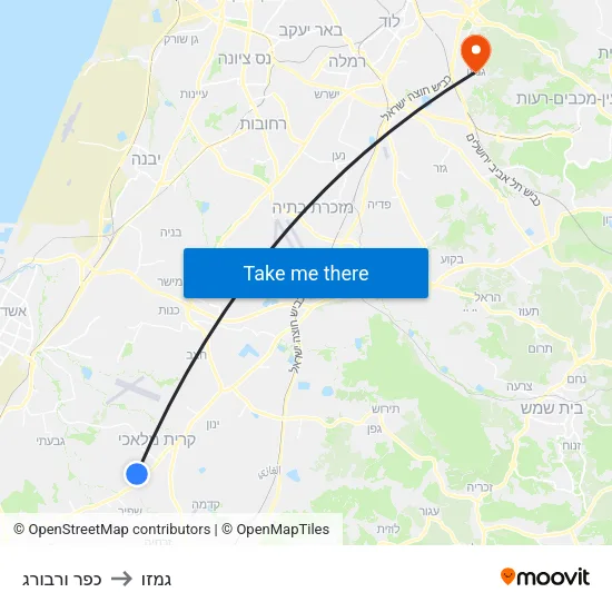 כפר ורבורג to גמזו map