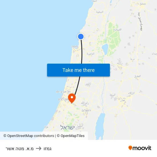 מ.א. מטה אשר to גמזו map