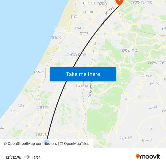 שיבולים to גמזו map