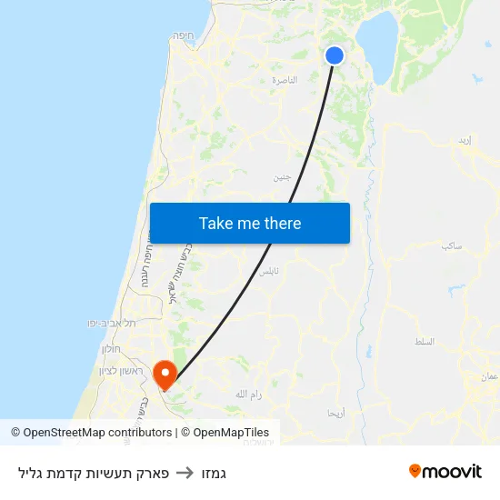 פארק תעשיות קדמת גליל to גמזו map