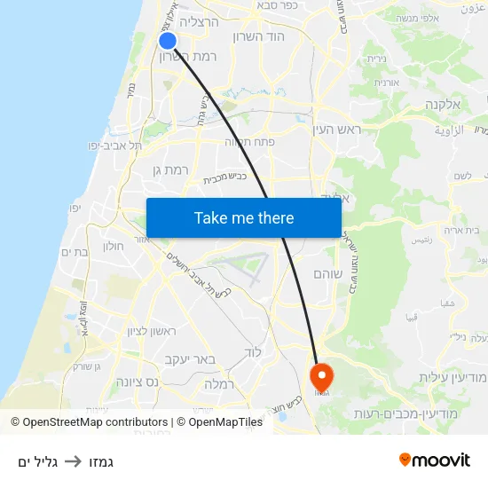 גליל ים to גמזו map