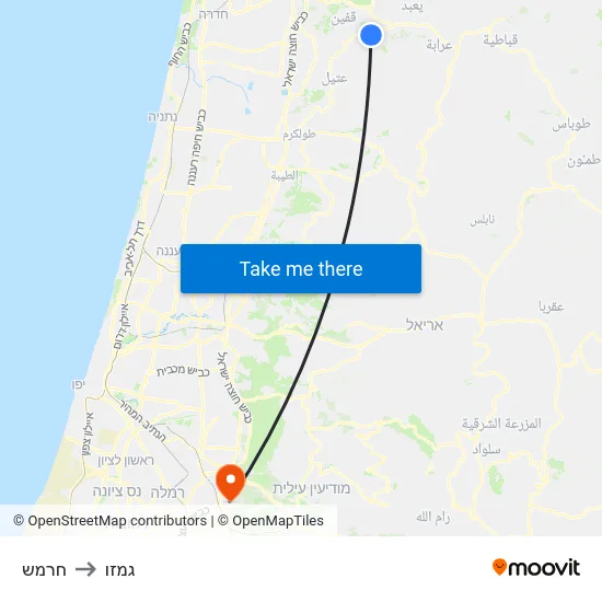 חרמש to גמזו map