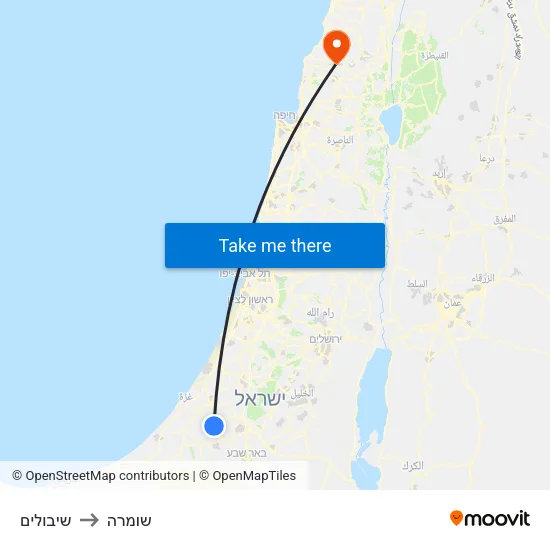 שיבולים to שומרה map