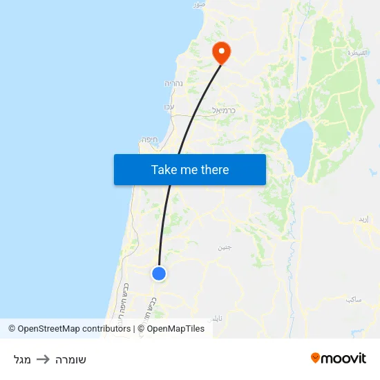 מגל to שומרה map