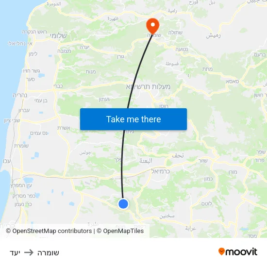 יעד to שומרה map
