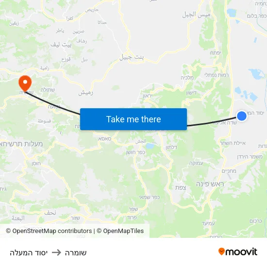 יסוד המעלה to שומרה map