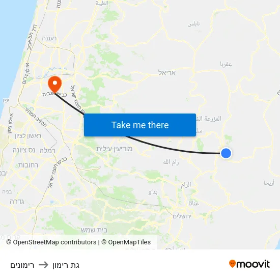 רימונים to גת רימון map