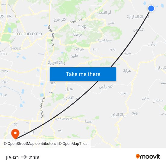 רם-און to פורת map