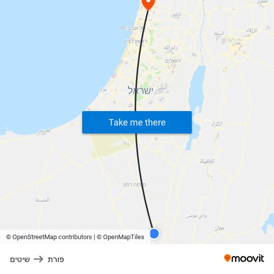 שיטים to פורת map