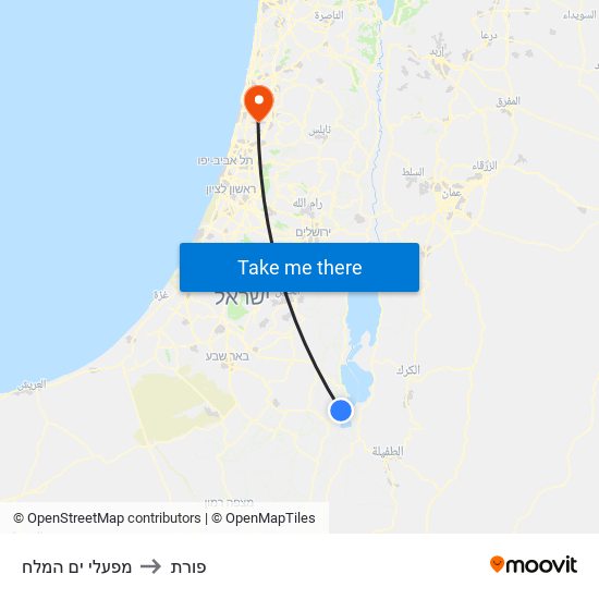 מפעלי ים המלח to פורת map