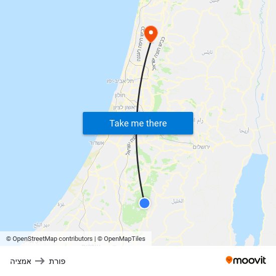 אמציה to פורת map