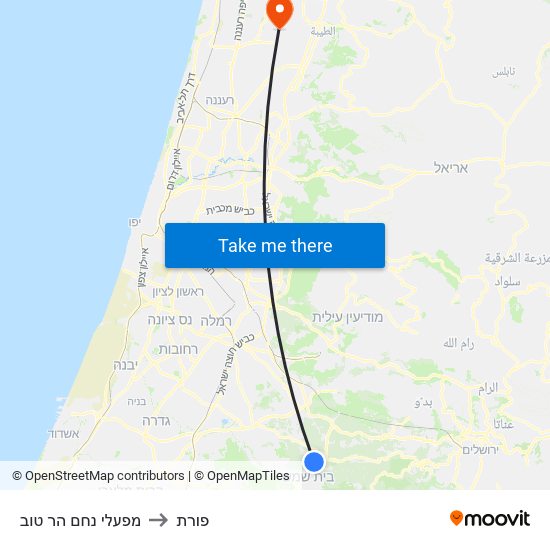 מפעלי נחם הר טוב to פורת map