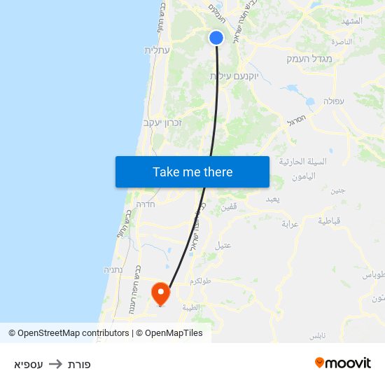 עספיא to פורת map