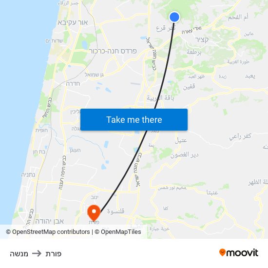 מנשה to פורת map