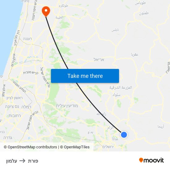 עלמון to פורת map