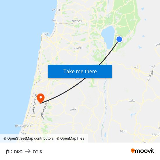 נאות גולן to פורת map