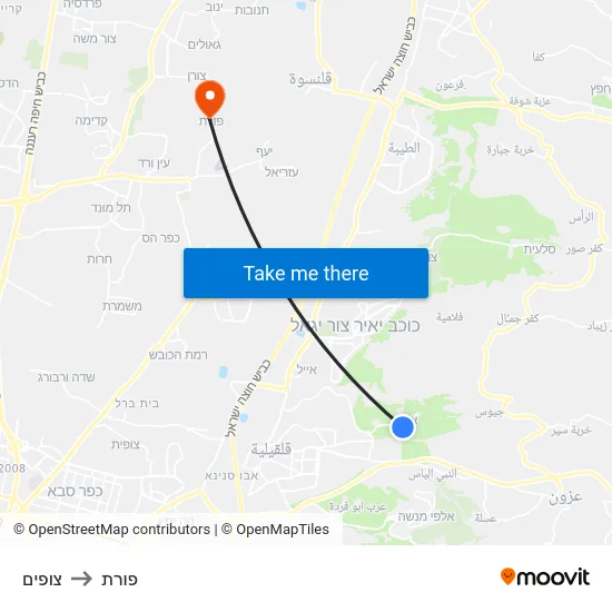 צופים to פורת map
