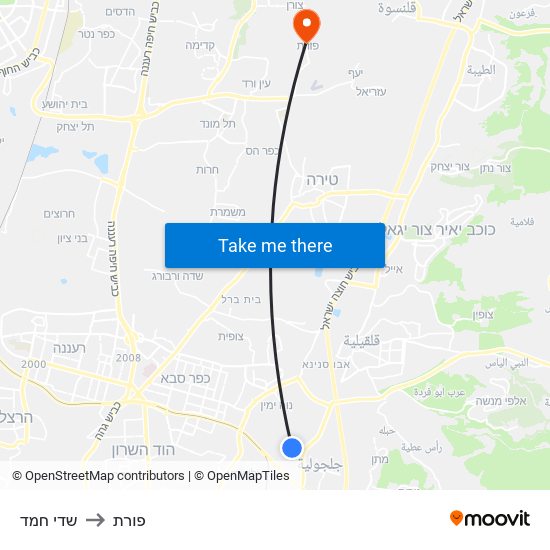 שדי חמד to פורת map