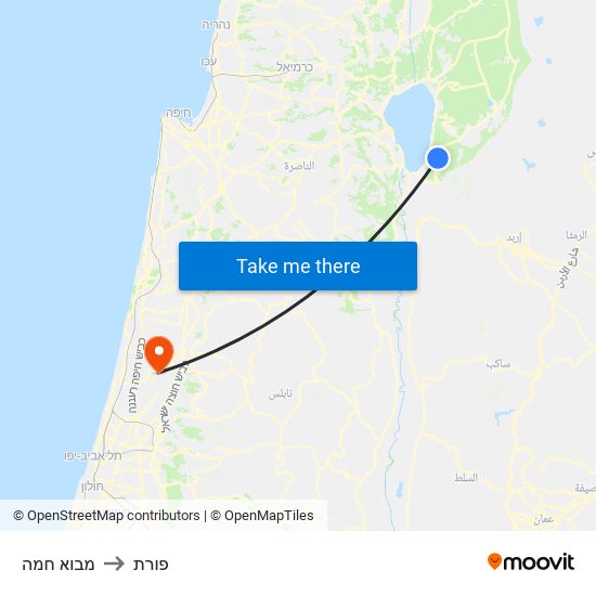 מבוא חמה to פורת map