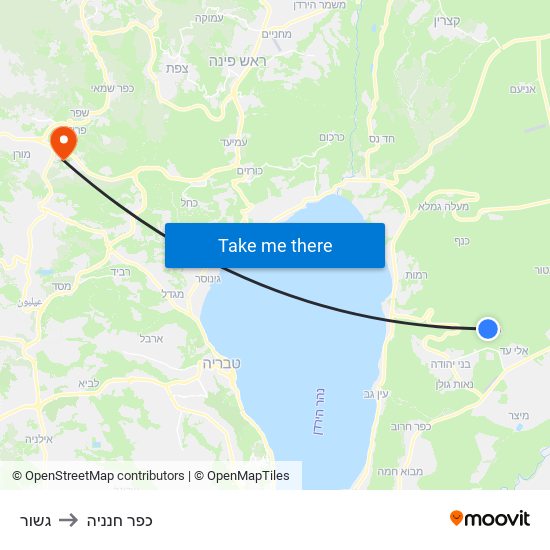 גשור to כפר חנניה map