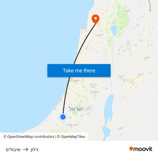 שיבולים to גילון map