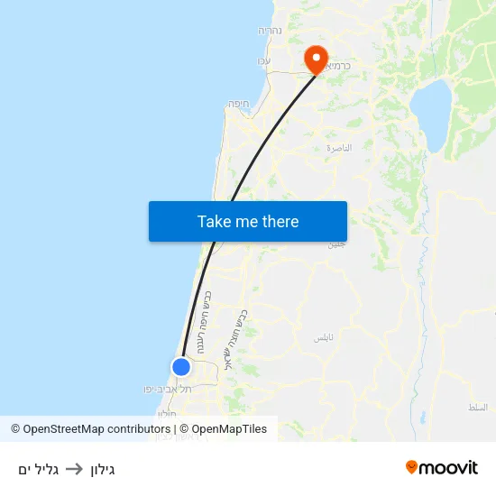 גליל ים to גילון map