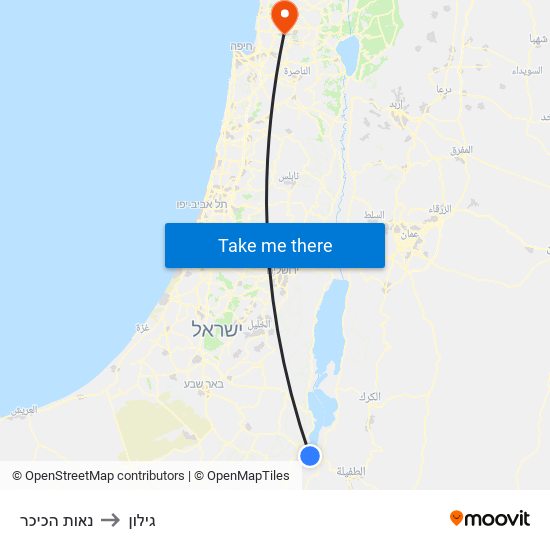 נאות הכיכר to גילון map