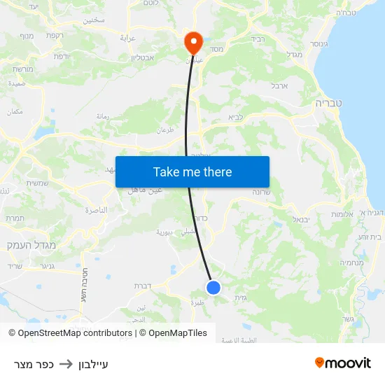 כפר מצר to עיילבון map