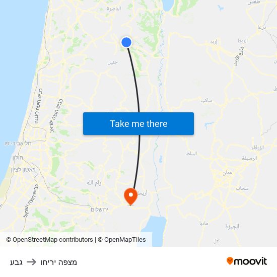 גבע to מצפה יריחו map