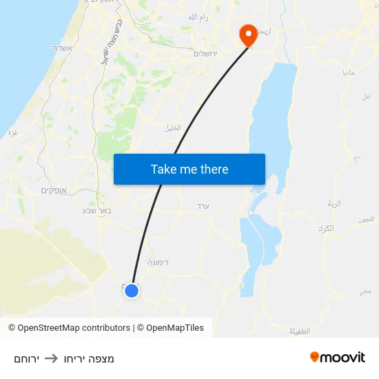 ירוחם to מצפה יריחו map