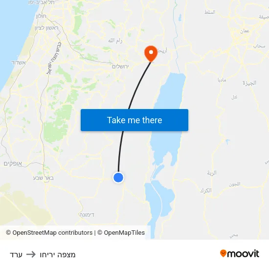 ערד to מצפה יריחו map