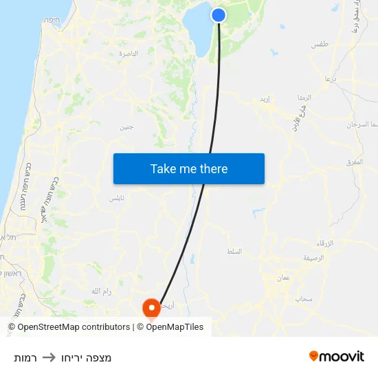 רמות to מצפה יריחו map