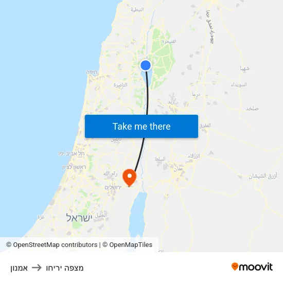 אמנון to מצפה יריחו map