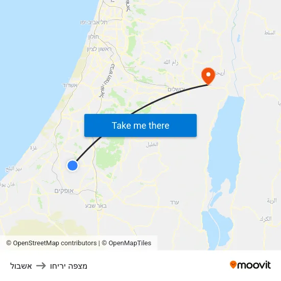 אשבול to מצפה יריחו map